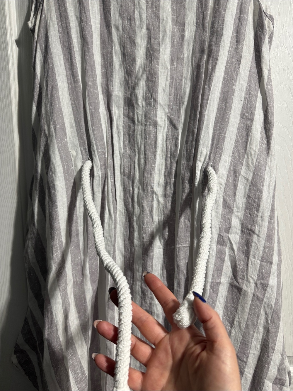 Luukaa Linen Blend Striped Bubble Dress | US 8 | Lagenlook | Oversized | Pockets - Picture 7 of 11